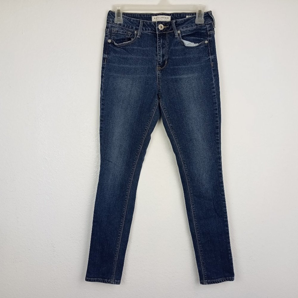 BULLHEAD Skinniest Skinny High Rise Jeans Size 7 Juniors Medium Wash Denim.